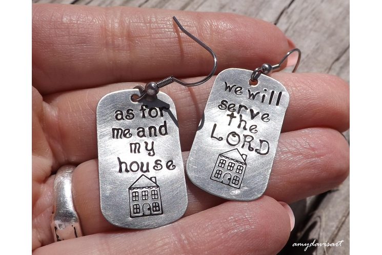 As for me and my house we will serve the Lord Christian earrings