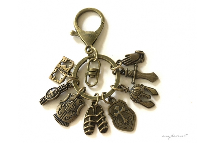 Armor of God Keychain in Bronze