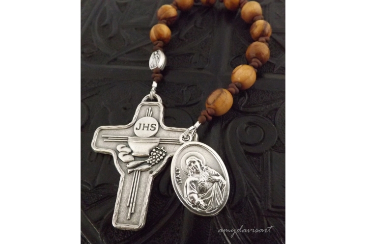 Catholic Rosary with First Communion Cross