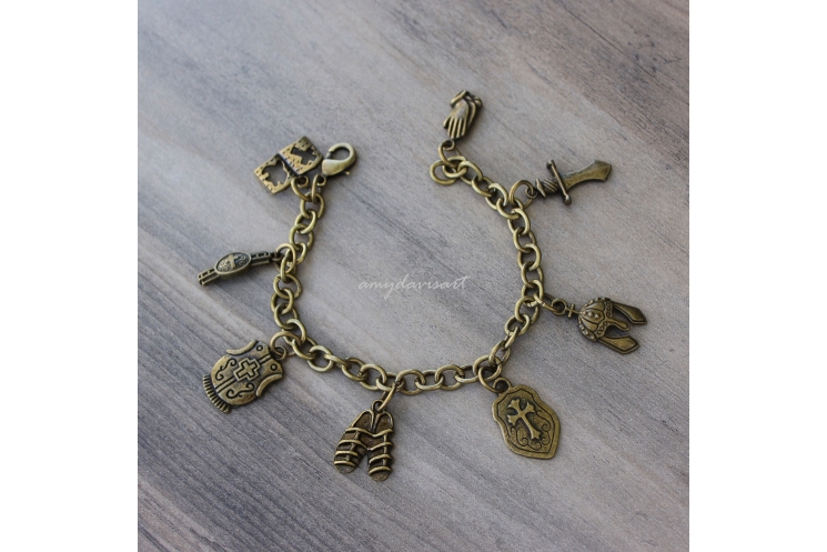 Full Armor of God Charm Bracelet (bronze)