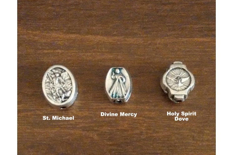 Our Father Bead Choices - St Michael, Divine Mercy, Holy Spirit Dove