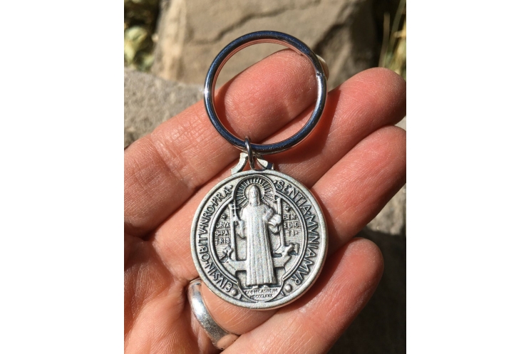 Saint Benedict Christian Keychain