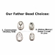 Our Father bead with communion bread and chalice or Divine Mercy bead