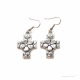 Silver cross earrings Hail Mary Catholic jewelry