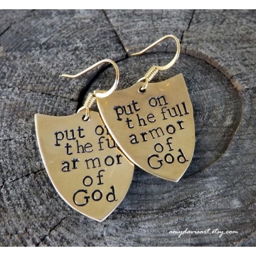 Put on the full armor of God earrings Put on the full armor of God earrings