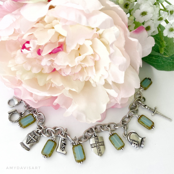 Beautiful and meaningful Christian jewelry Ephesians 6 Full Armor of God Charm Bracelet