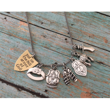 Put on the Full Armor Of God Necklace with personalization option