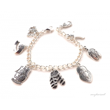 Full Armor Of God Charm Bracelet with Letter Charm Option (Christian Jewelry)