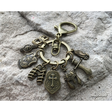 Armor of God Purse Charm and Christian Keychain (Ephesians 6 Bible Keychain)