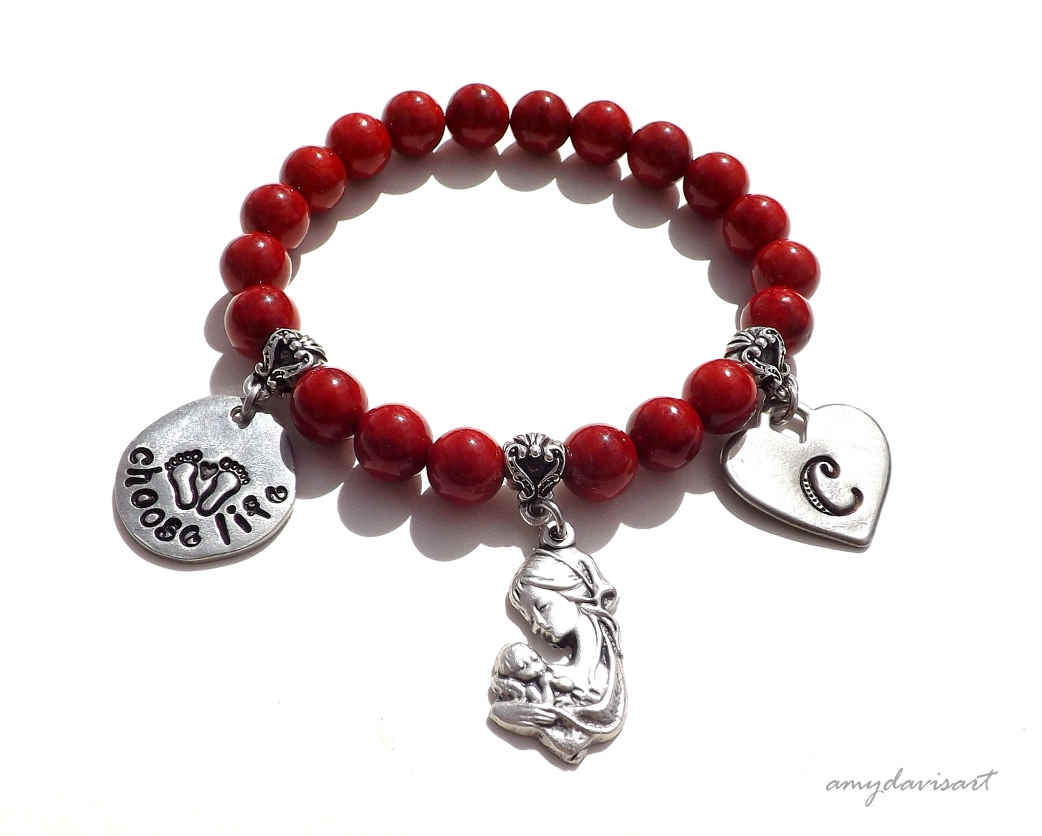 Choose Life Christian Bracelet, Personalized Initial Bracelet